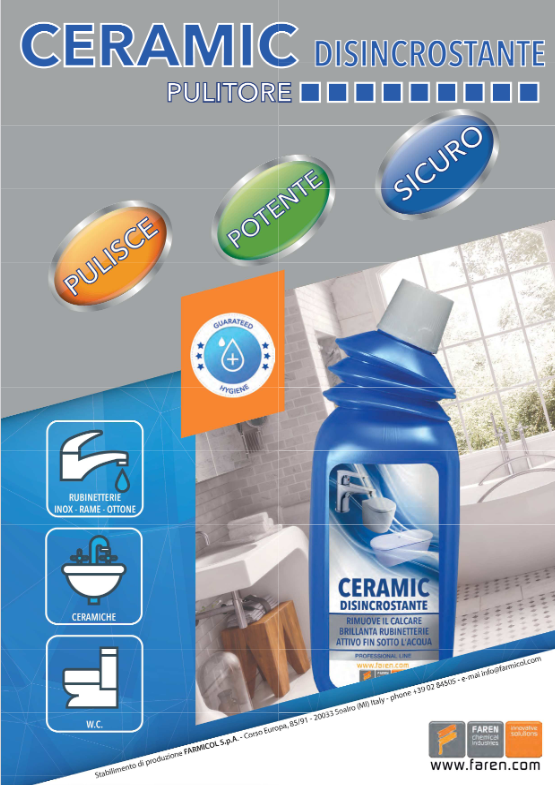 Reiniger Entkalker Klarspüler für Keramik und Wasserhähne 750 ml CERAMIC FAREN