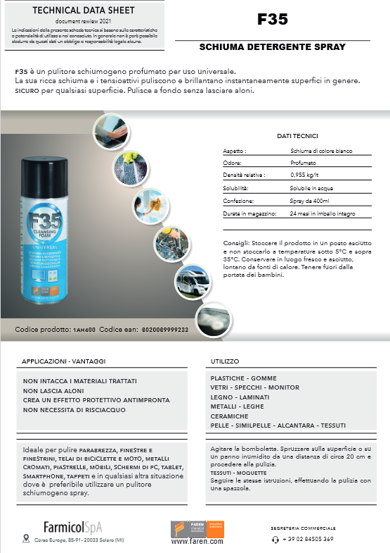 Reinigungsschaum 400ml F35 FAREN