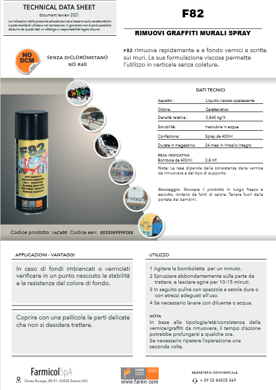 Graffiti-Entfernerspray 400ml F82 FAREN 400ml