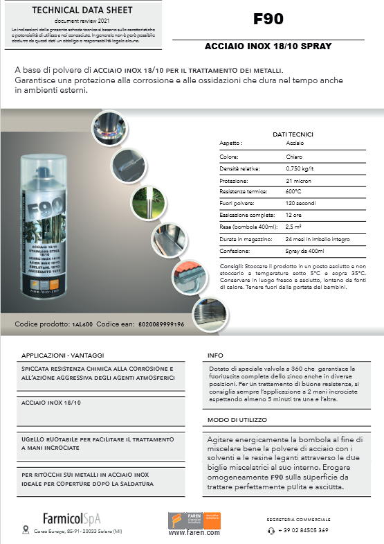 Edelstahl 18/10 Spray 400ml F90 FAREN