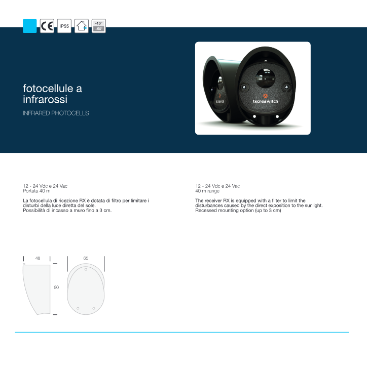 Built-in infrared photocells
