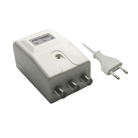 Alimentatore per Amplificatori D'Antenna 200 mA 1 ingresso - 2 uscite METRONIC