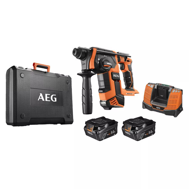 Tassellatore SDS-Plus Brushless 18V con 2 batterie da 5,0Ah - BBH18BL  AEG