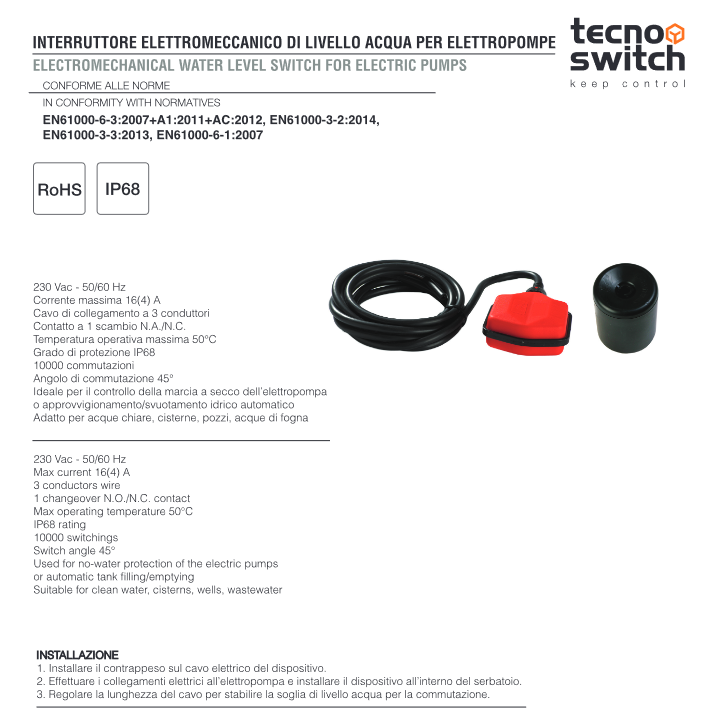 IP3100 electromechanical water level switch | IP3000