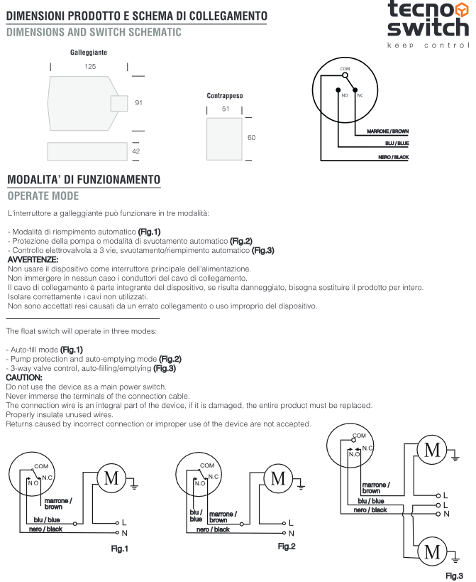 IP3100 electromechanical water level switch | IP3000