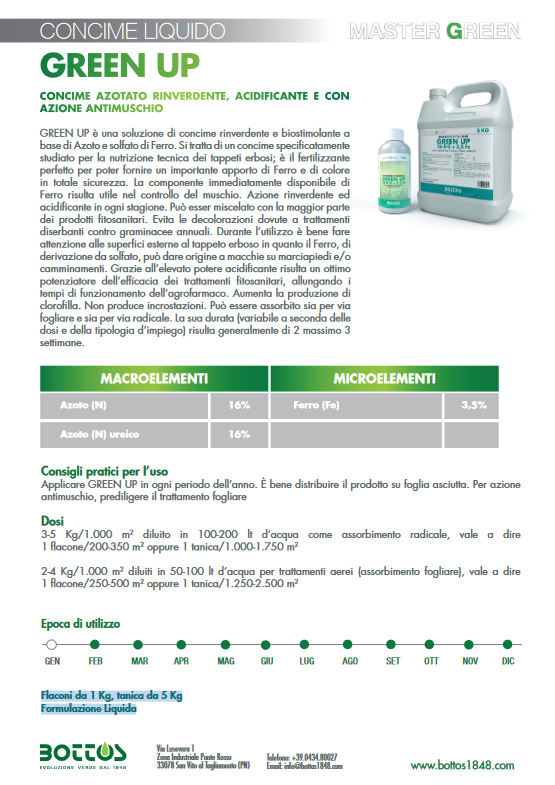 Concime liquido Green Up - Flacone da 1kg - Bottos