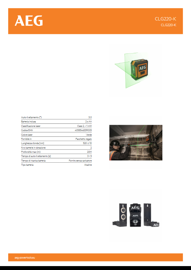 Grünes Laserniveau - CLG220-K AEG