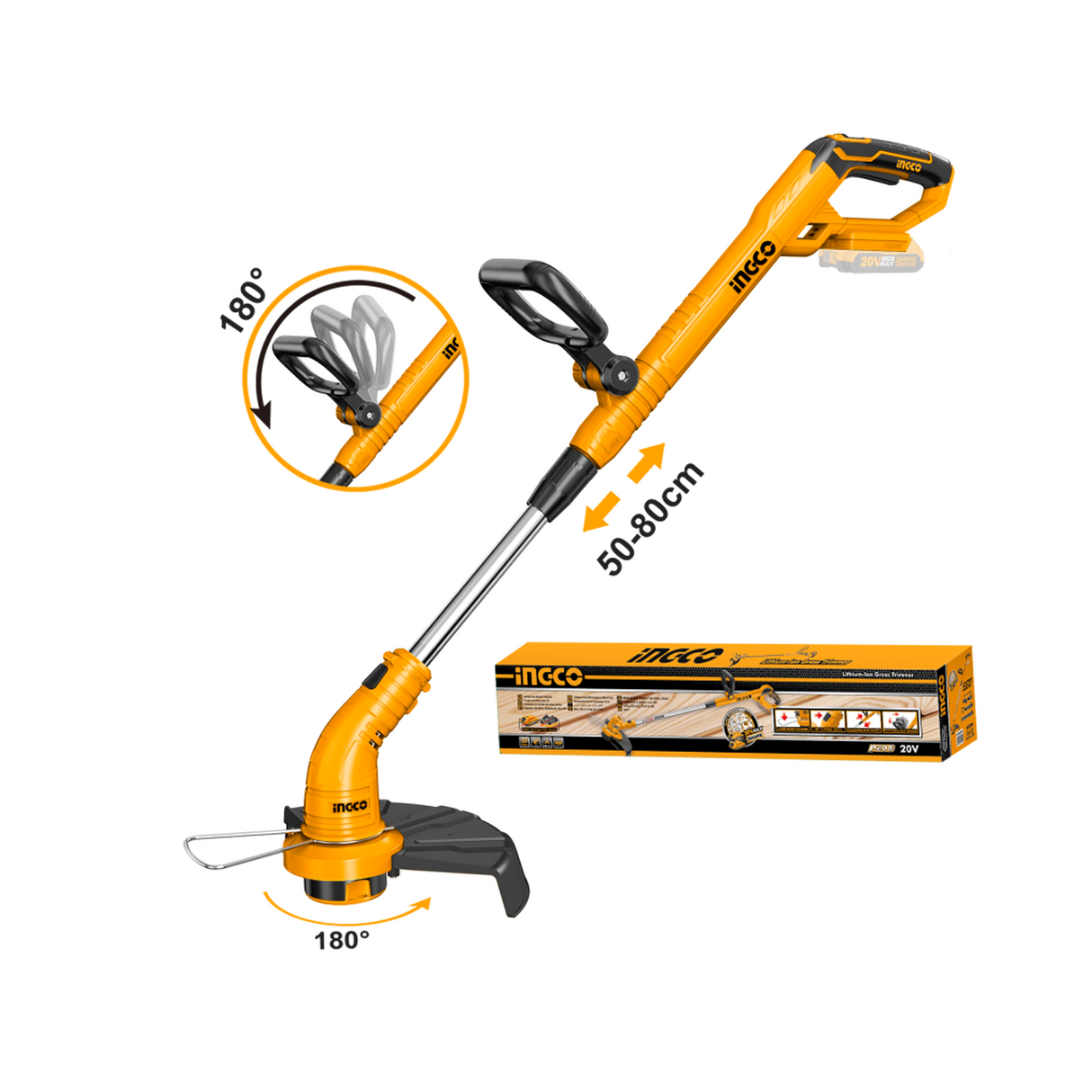 INGCO 20V telescopic trimmer 300MM (battery and charger not included)