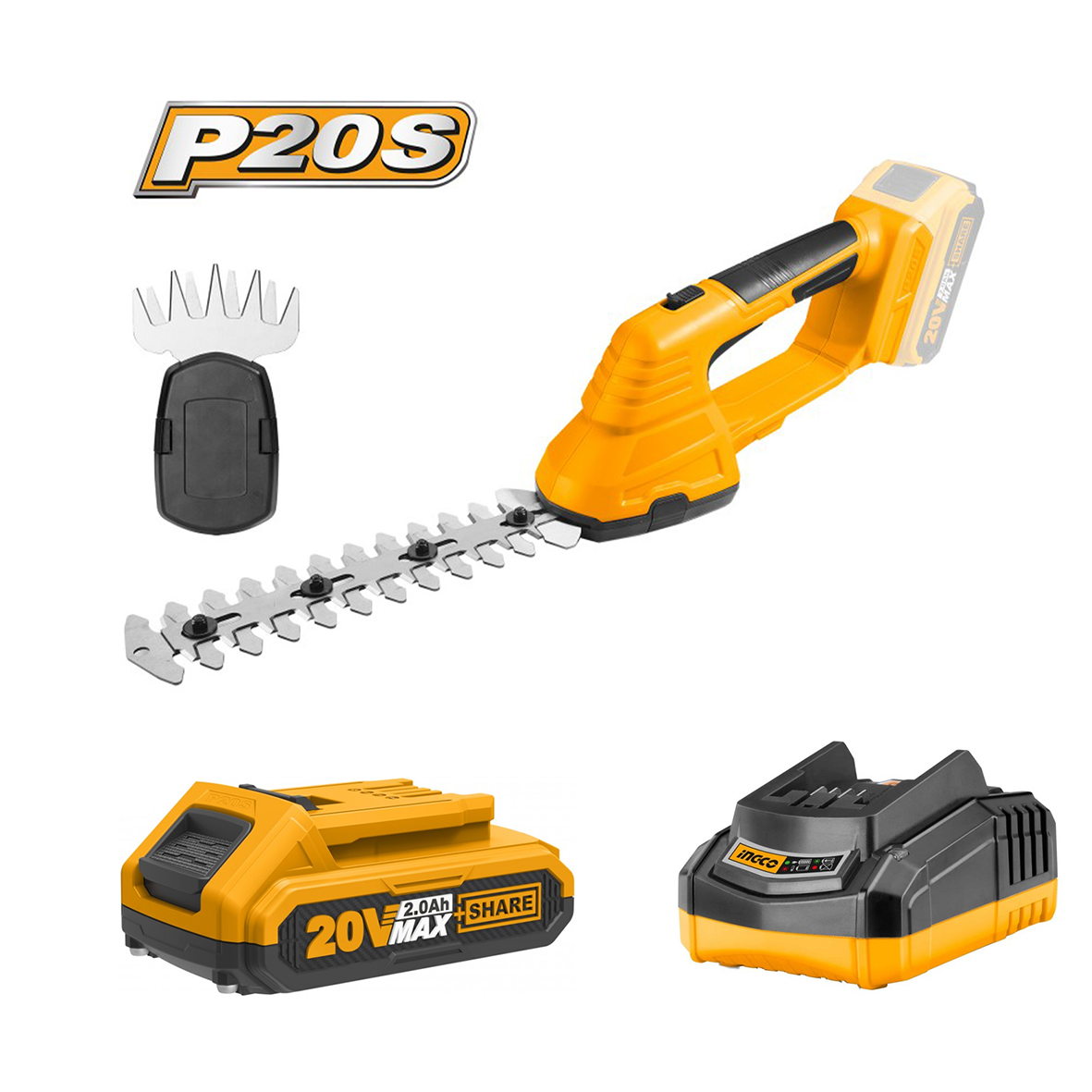 Kit Tagliasiepi a batteria 20V 2 Ah - INGCO