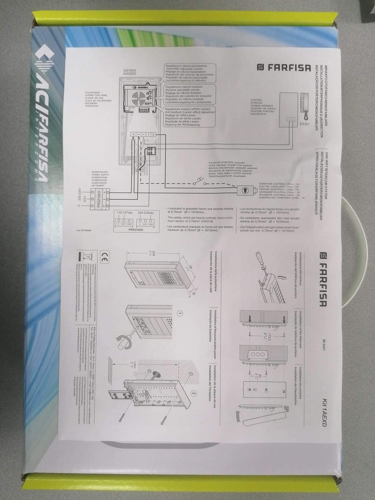 Kit citofono monofamiliare FARFISA 1AEXD - La Fattoria
