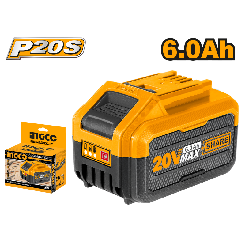 INGCO 20V 6,0Ah Lithium-Ionen-Akku