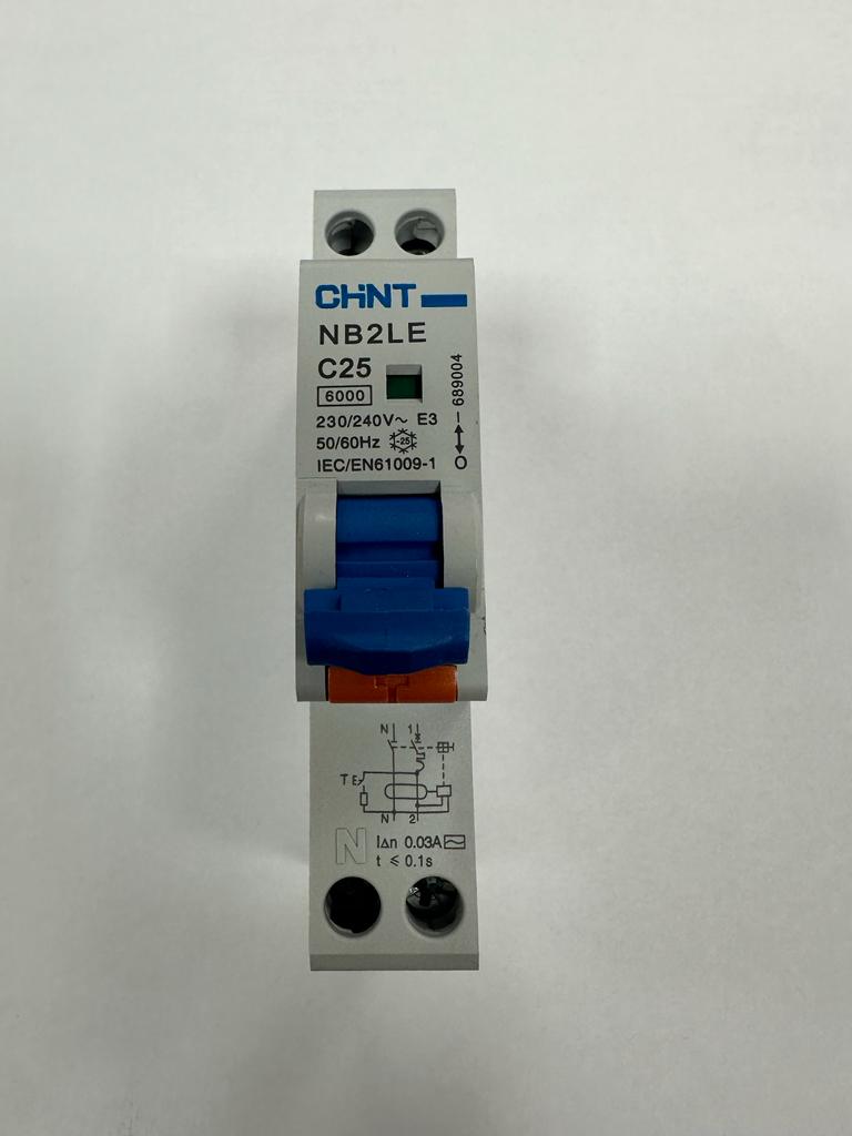 Interruttore magnetotermico differenziale 1 modulo 1P+N 30mA 6,0kA Curva C Tipo AC - CHINT