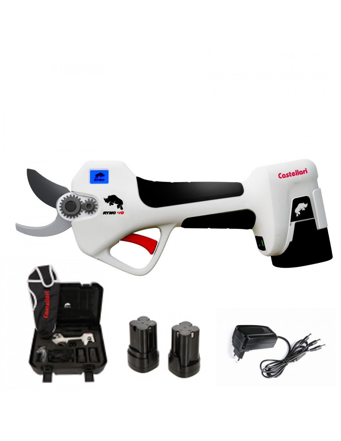 Elektrische Gartenschere RYNO 40 – 2 Akkus – Schnitt 25 mm – CASTELLARI