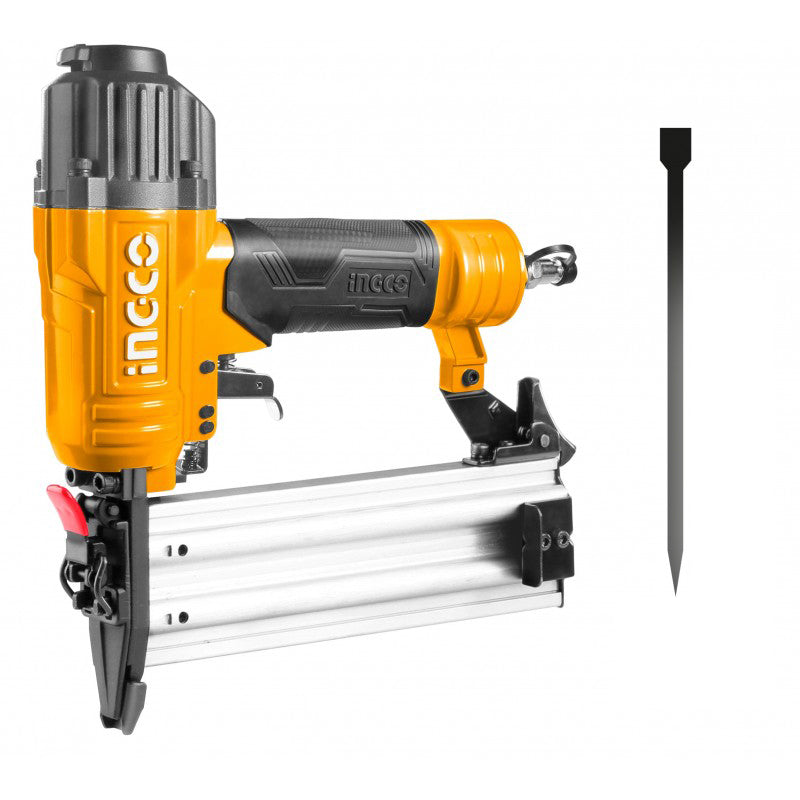 INGCO - Chiodatrice Pneumatica ABN15501 | Chiodi 18 Ga 15-50 mm | Alluminio | Touch-Strike | Kit Completo