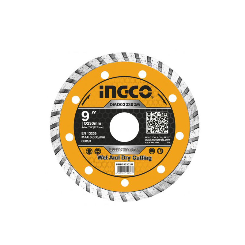 Continuous rim turbo diamond blade 230mm INGCO