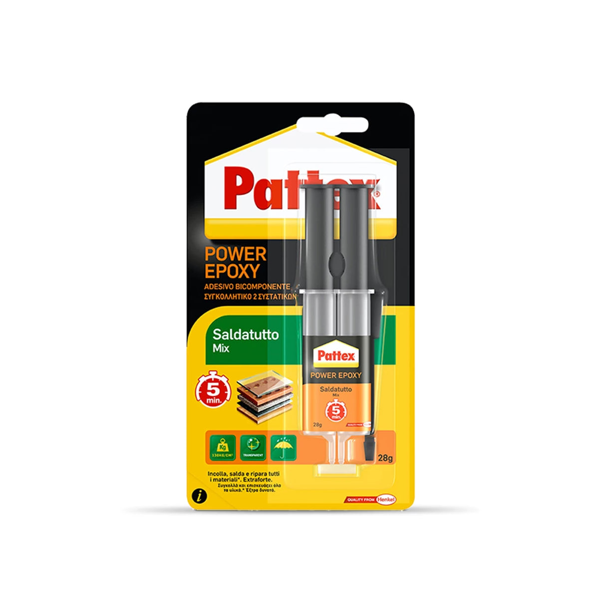 Pattex saldatutto mix trasparente confezione da 28g.