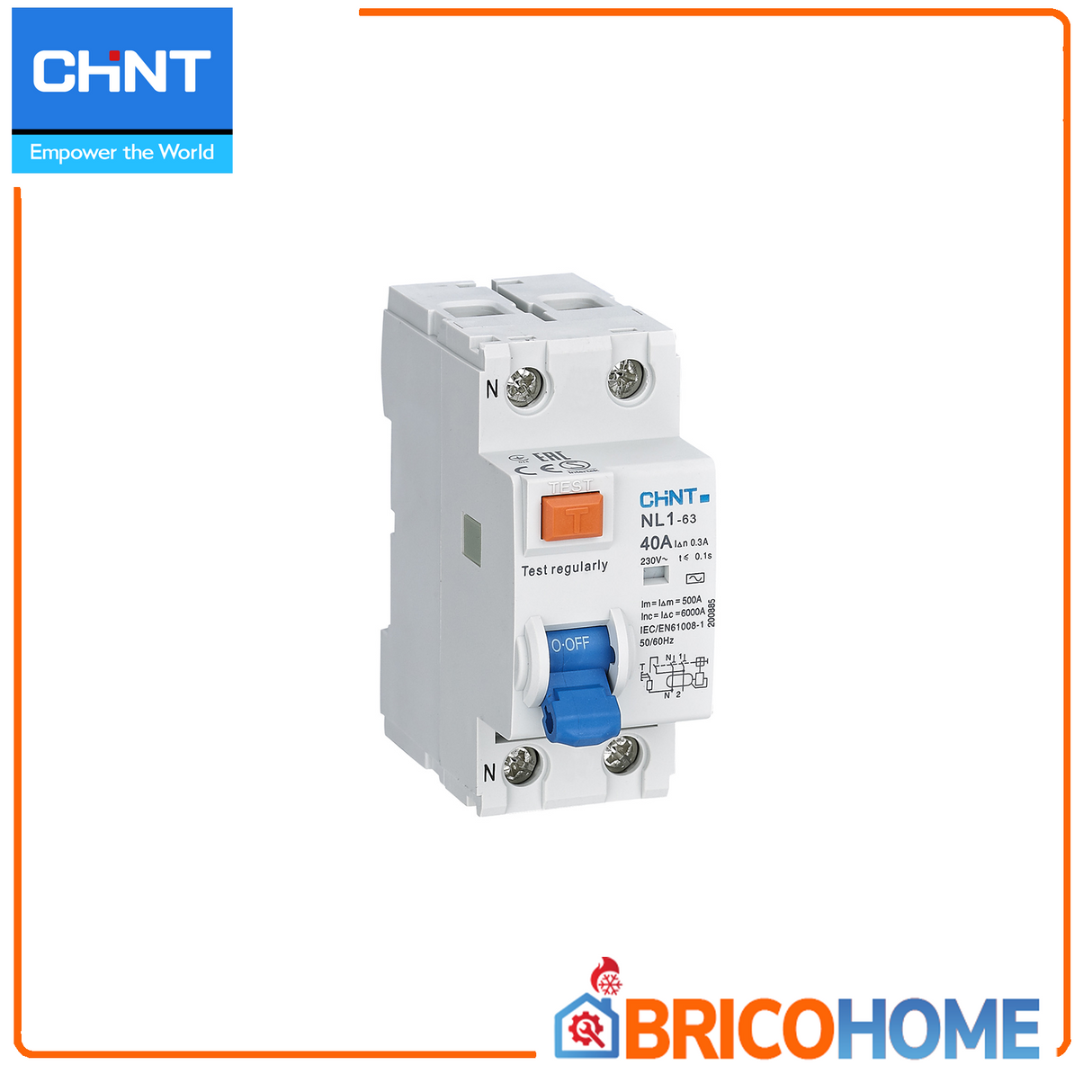 Pure differential switch 2P 25A 30mA 6kA Type AC - CHINT