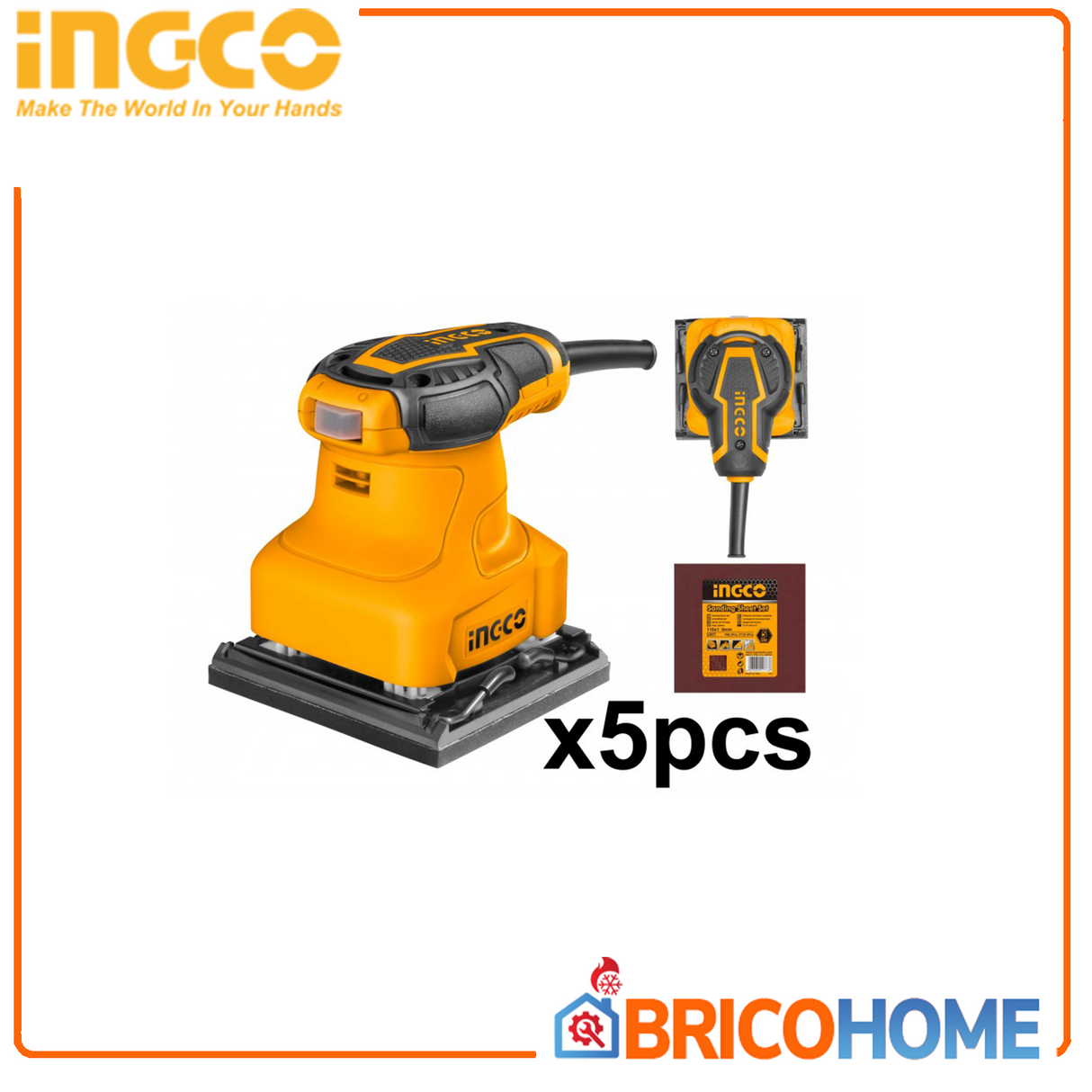 240-W-Handschleifer mit 5 Blättern – INGCO