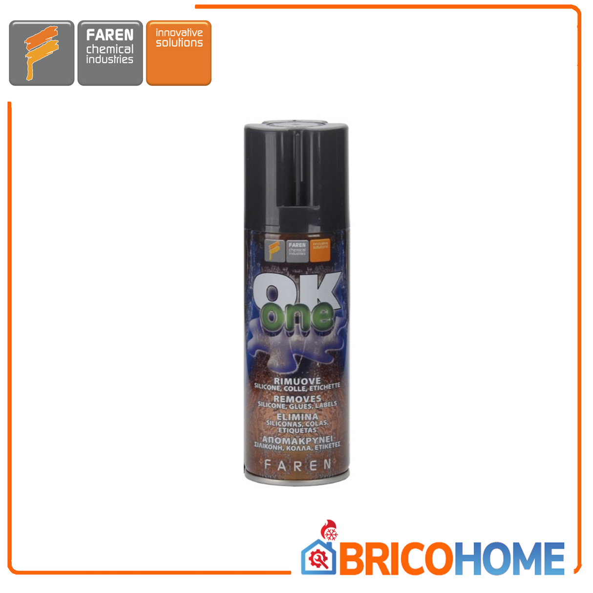 FAREN Rimuovi silicone – colle – mastici – resina - catrame – stacca le etichette Spray OK ONE