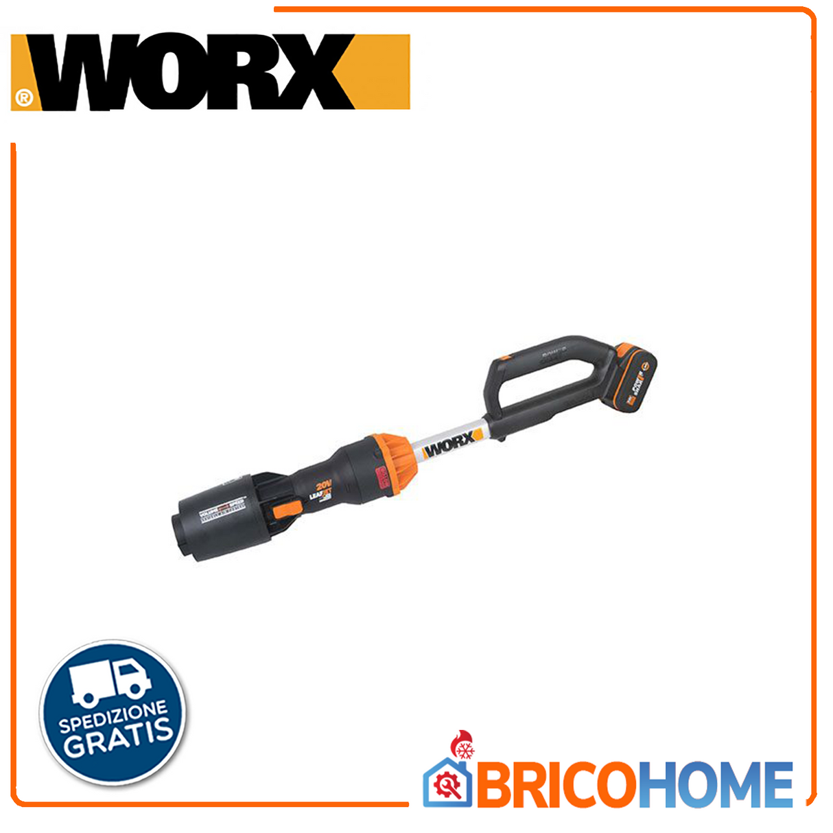 WORX Soffiatore A Batteria 20V 4Ah WG543E