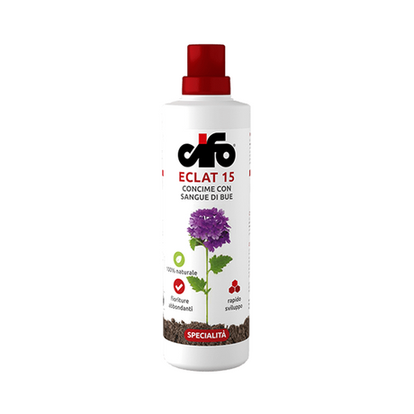 Cifo Eclat 15 1000ml, concime con sangue di bue, 100% naturale, fioriture abbondanti, rapido sviluppo - La Fattoria