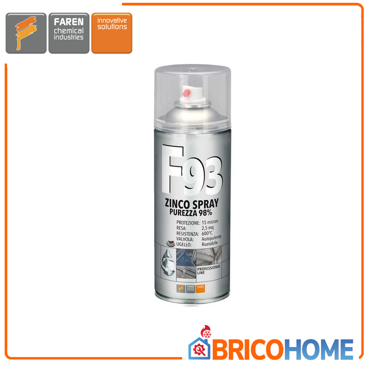 Faren F93 Zinco spray zincante a freddo professionale 400ml