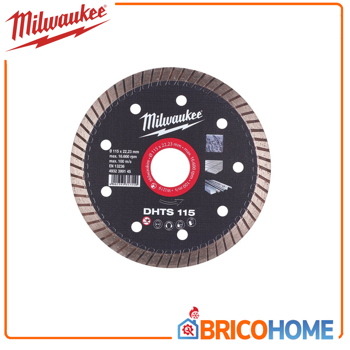 DHTS 115 mm Diamanttrennscheibe für Feinsteinzeug und Marmor – Milwaukee