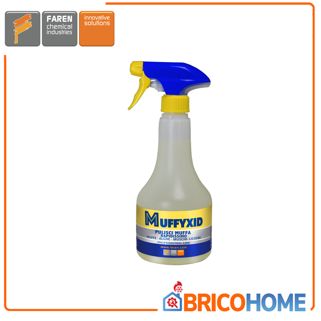 Sanitizing and remediating mold cleaning treatment spray 500 ML MUFFYXID FAREN