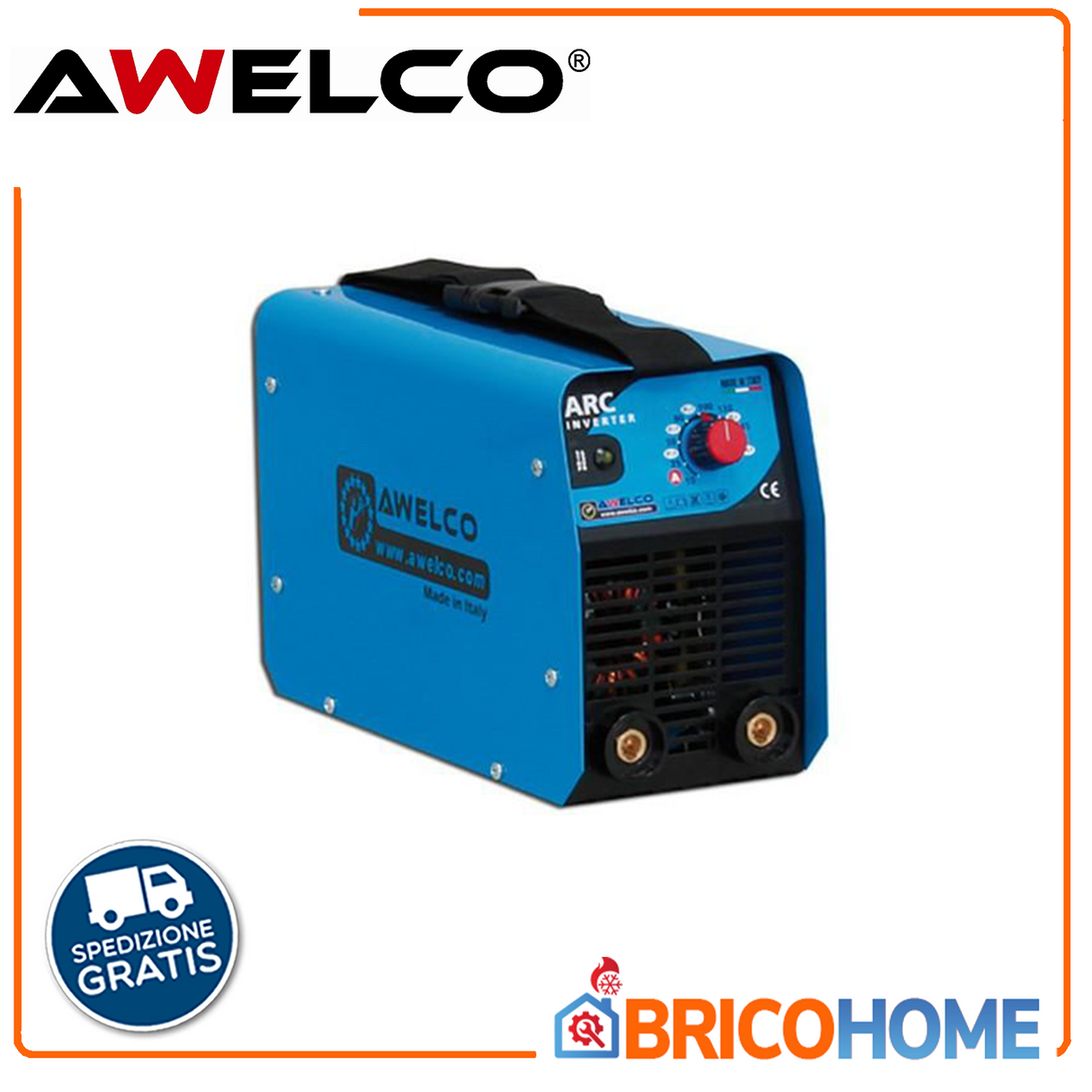 Saldatrice inverter 160A ARC 180 completa di accessori - Awelco