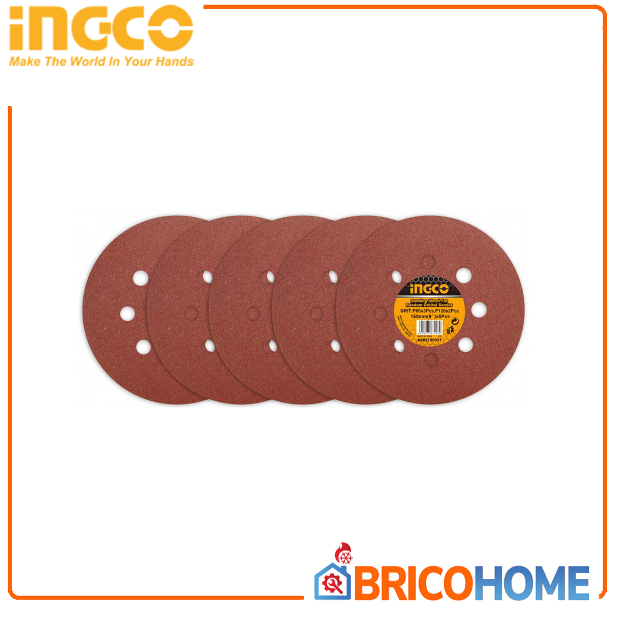 Schleifpapier für INGCO Exzenterschleifer 5St