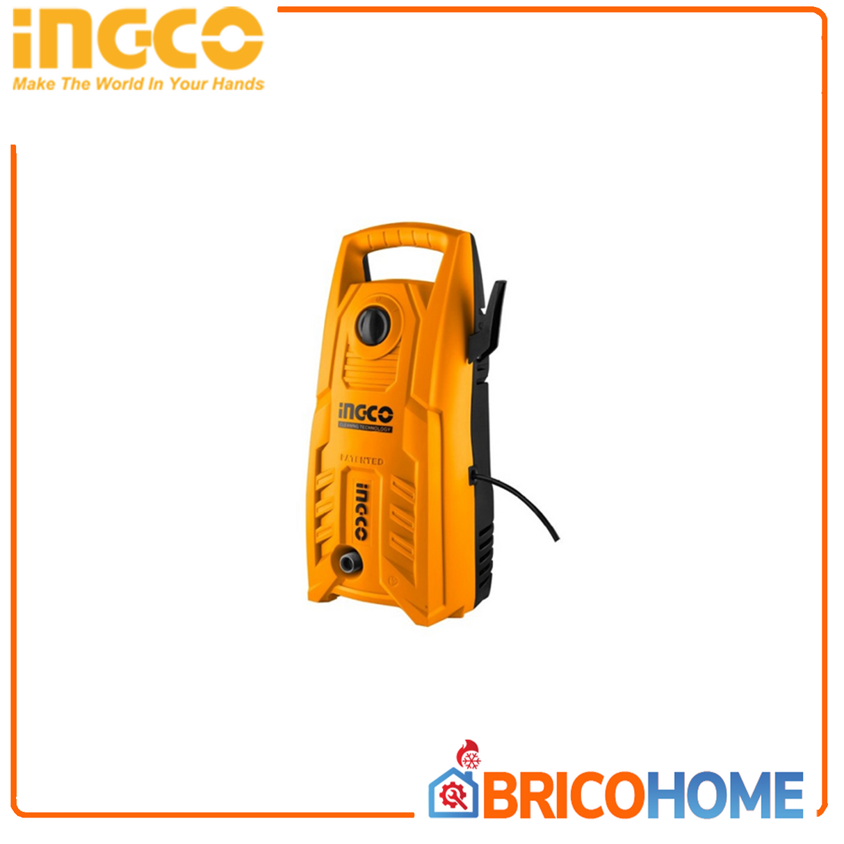 INGCO 1400w 130bar cold water pressure washer with accessories Metal pump