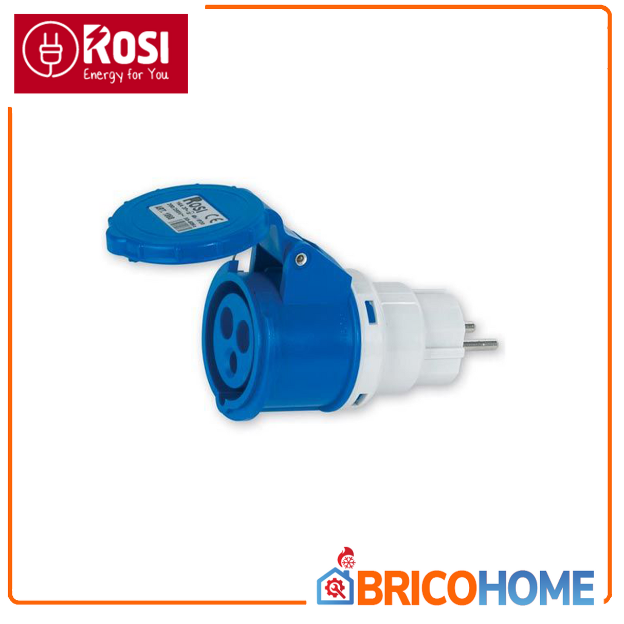 Adattatore civile/industriale spina schuko 16A - presa industriale blu 2P+T 16A 220V