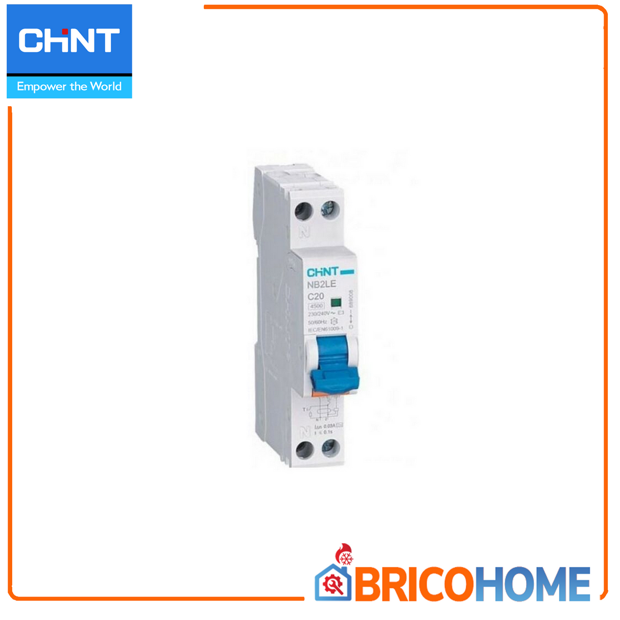 Interruttore magnetotermico differenziale 1 modulo 1P+N 30mA 6,0kA Curva C Tipo AC - CHINT