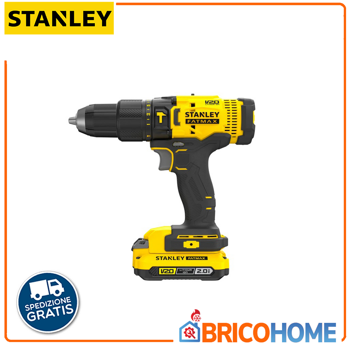 Schlagschrauber V20 + 2 Akkus Stanley SFMCD711D22 2,0 Ah
