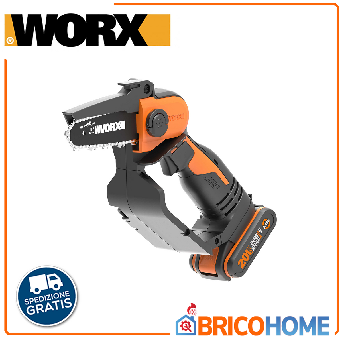 Potatore a catena a batteria 20V 2Ah WG324E  - WORX