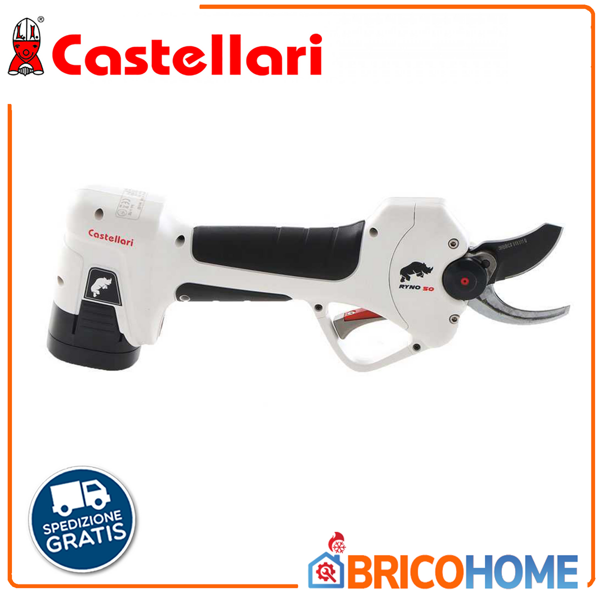 Forbice elettrica da potatura RYNO 50 - 2 Batterie - Taglio 32 mm - CASTELLARI