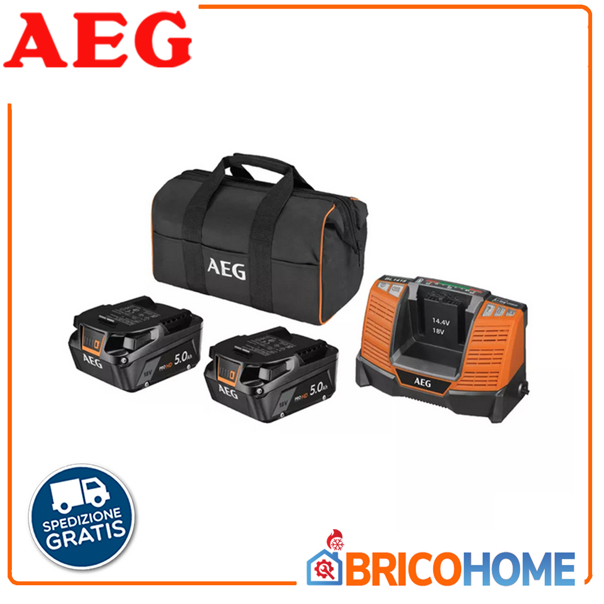 Kit caricabatterie e 2 batterie 18V 5.0 Ah HD