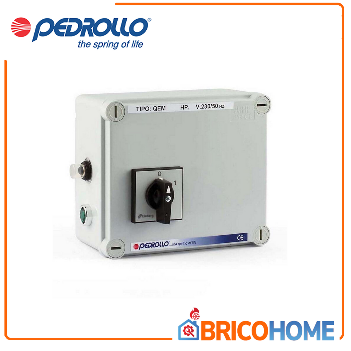 Schalttafel Pedrollo für einphasige Tauchpumpen - QEM 100, 1 PS - QEM 150, 1,5 PS - QEM 200, 2 PS