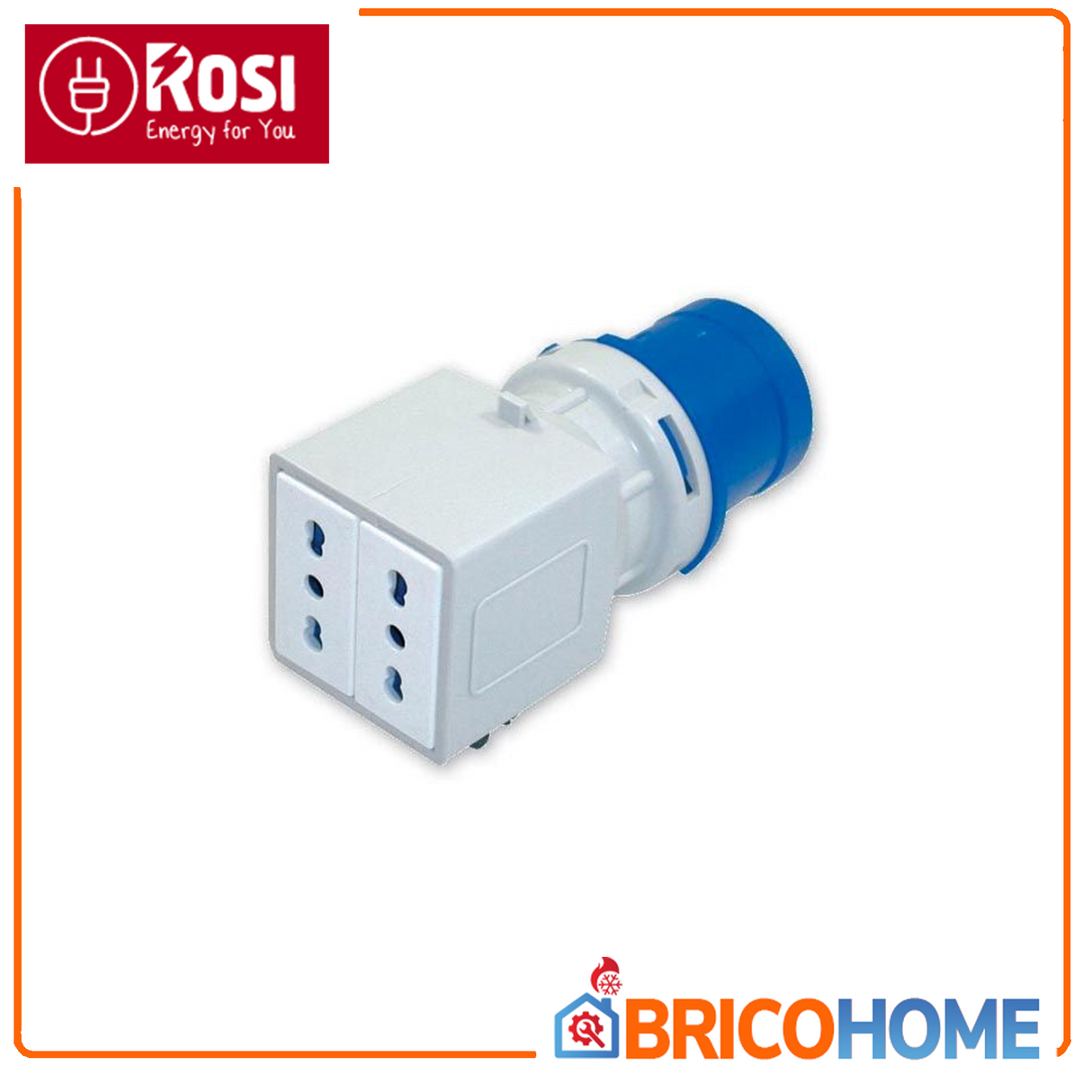 Adattatore industriale spina CEE 2P+T 16A - 2 prese 16A 220V ROSI