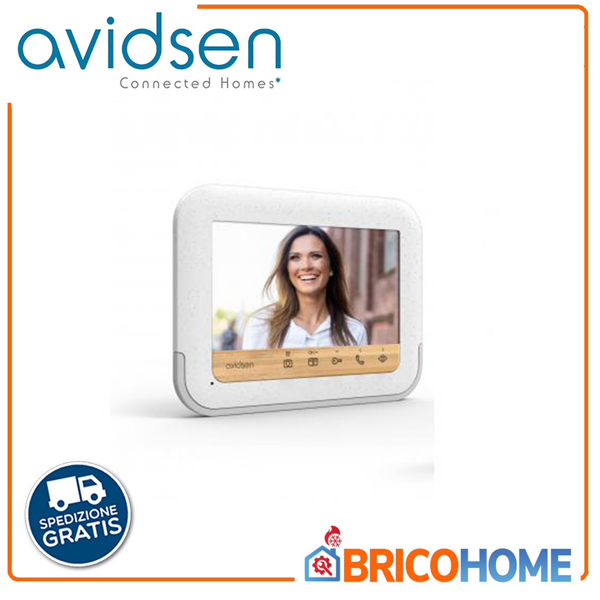 AVIDSEN 2-Draht Bamboo Range 7" zusätzlicher Video-Türsprechanlagenmonitor