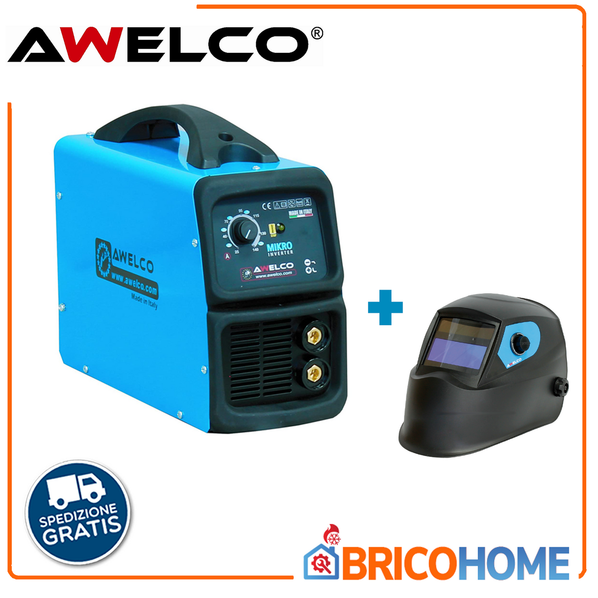 INVERTER-Elektrodenschweißgerät 160 Amp AWELCO - MIKRO 184 + gratis Helm