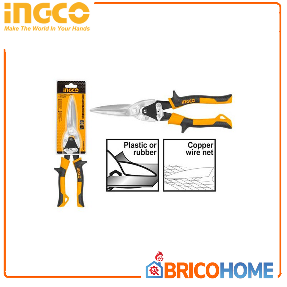 Straight shears for plastic, rubber and brass 300mm INGCO