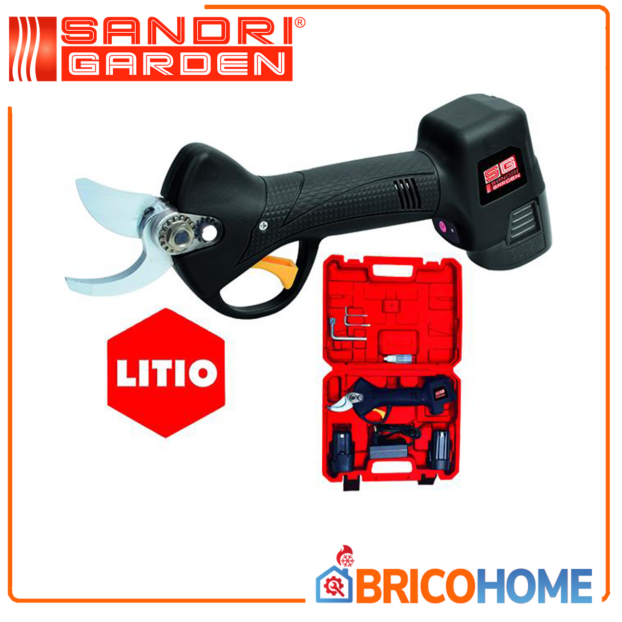 Forbici da potatura Sandri Garden SG-FP 32 LI con 2 batterie 16,8V 2AH