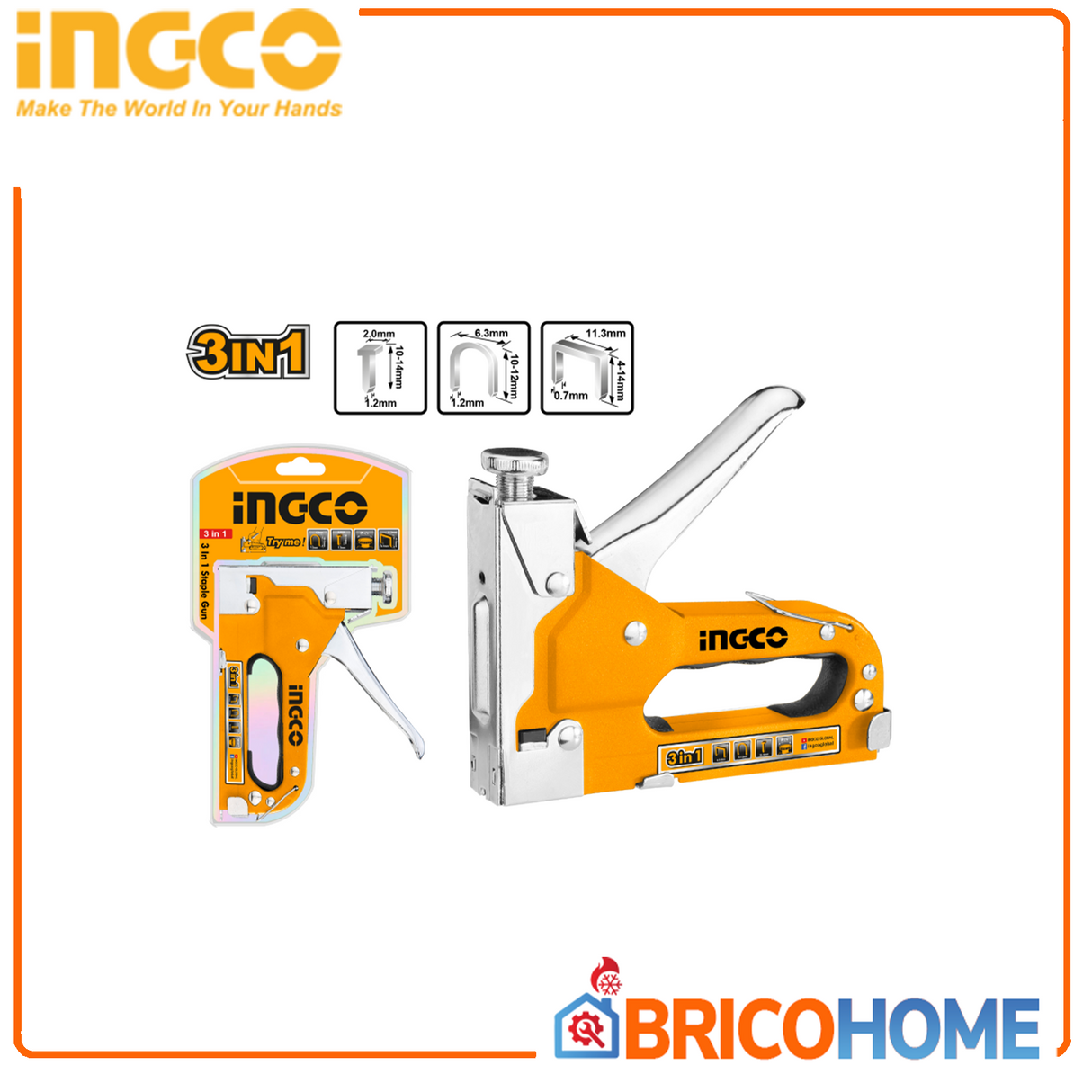 Graffettatrice chiodatrice manuale 3 in 1 - INGCO