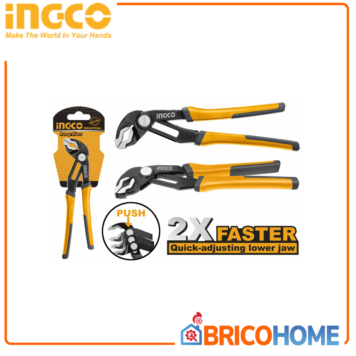 Pinza regolabile apertura rapida 250mm INGCO