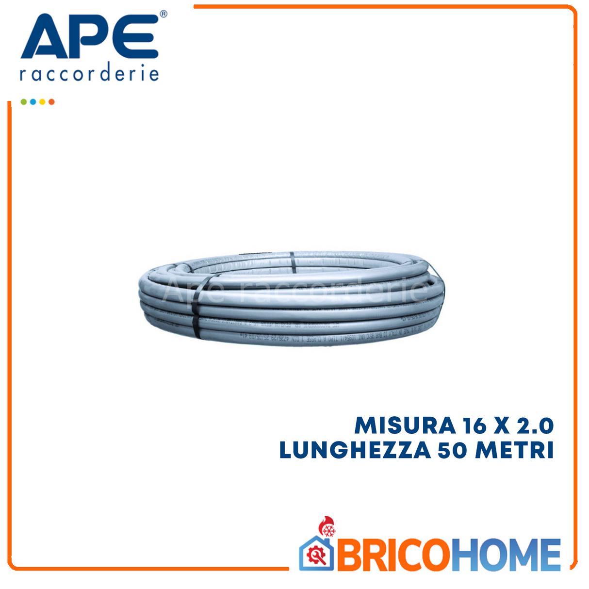 Coated multilayer pipe for heating and sanitary. Measures 16 x 2.0 Length 50 Meters