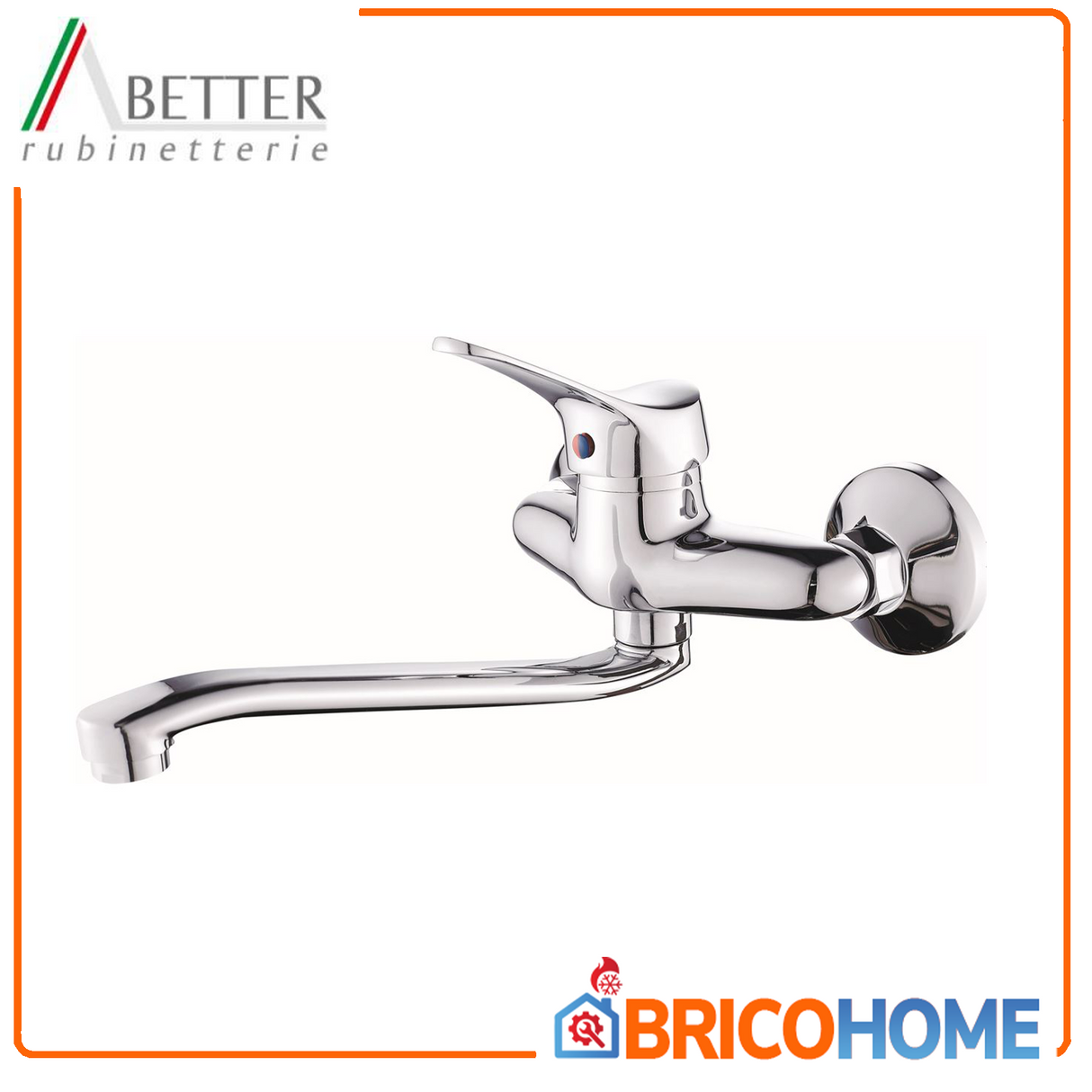 Better Miscelatore monocomando per lavello a parete con bocca girevole Serie Matisse