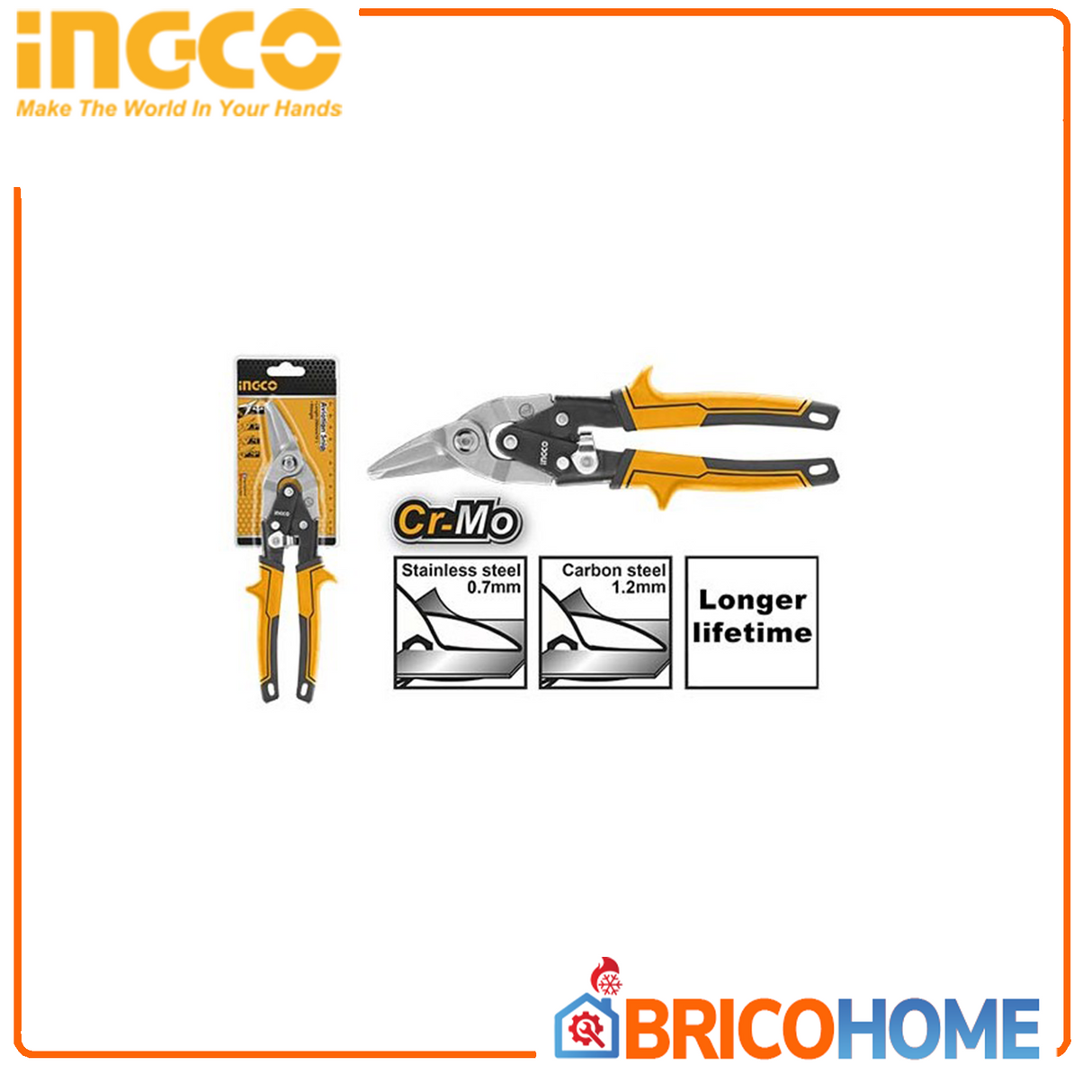 INGCO professional right hand tinsmith shears 250mm