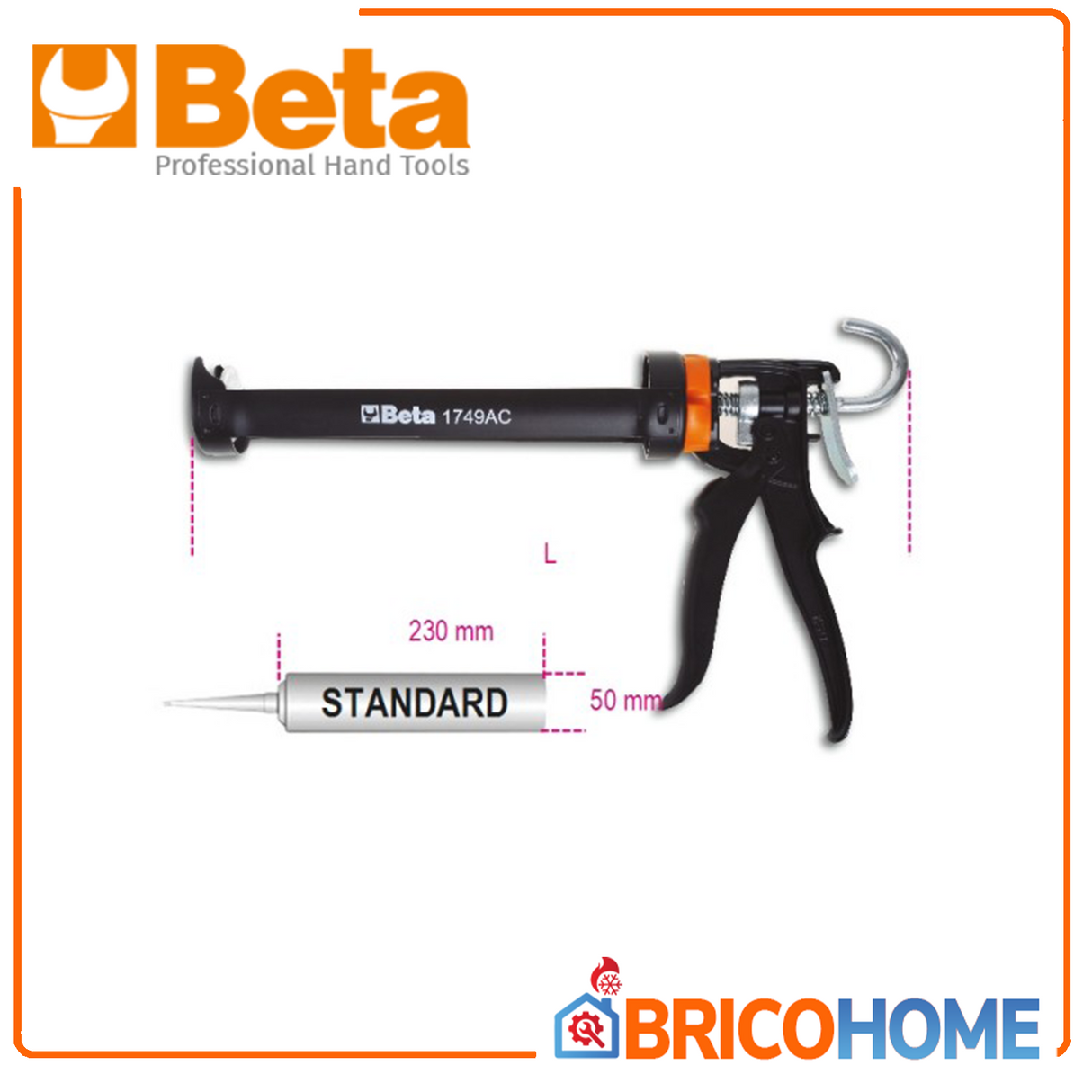 Professional silicone and chemical anchor gun 1749AC BETA