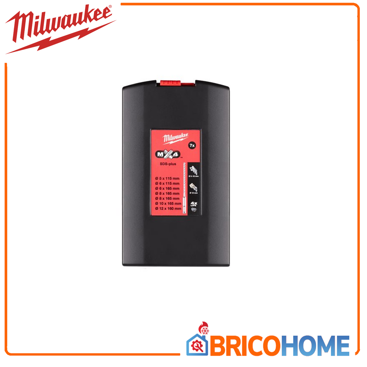 Set di 7 punte SDS-Plus 4 taglienti - MX4 MILWAUKEE